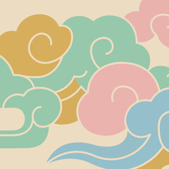 Pastel Cloudscape Illustration