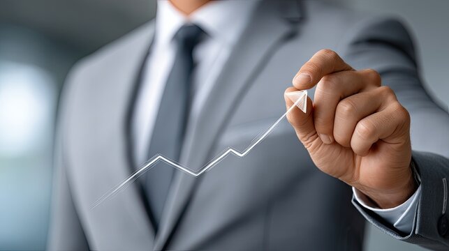 Business professional reviews financial graphs and charts to assess market trends and investment performance - Powered by Adobe