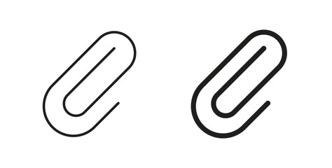 Obraz premium Paperclip icons in line designs. solid silhouette style in black