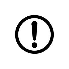 Exclamation Point Icon in Black Circle - Warning, Caution, Danger, Attention