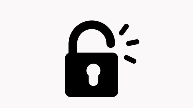 padlock icon animation simple flat