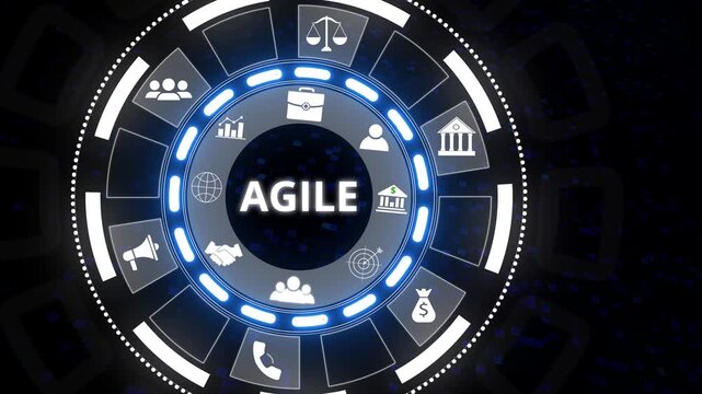 Business, Technology, Internet and network concept. Agile Software Development. 4k on transparent.
