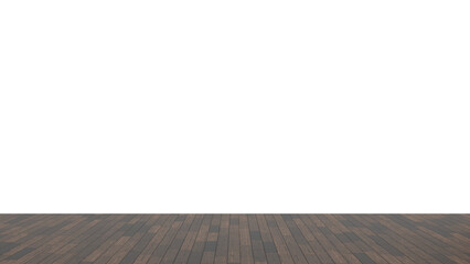 Fototapeta premium 3D Render a wooden floor with a white wall in the background