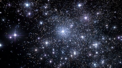 Obraz premium Celestial Sparkle: Glimmering stars ignite the vast expanse of space, forming an ethereal cosmic tapestry, creating a sense of wonder and exploring the awe-inspiring mysteries beyond.