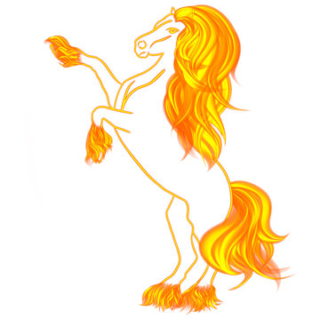 Isolated fiery horse illustration 