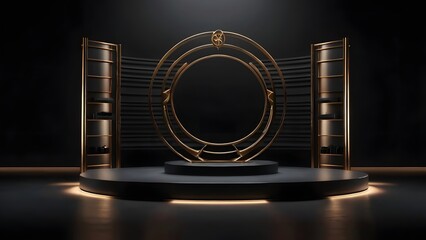 Luxury Circular Gold Stage