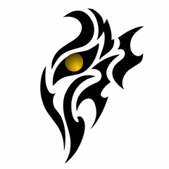 Tribal Eye Illustration with Golden Glow Abstract Vector Design