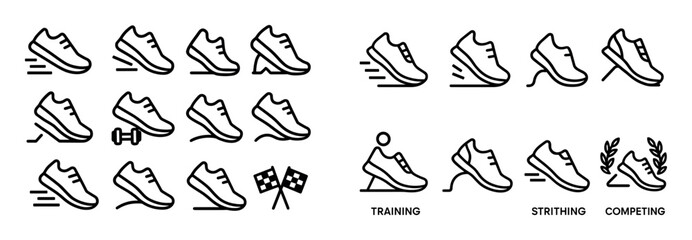 Minimalist Sports Shoe Icons