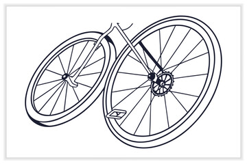 Cycling Equipment and Bicycle Parts Illustration Set Helmets, Wheels, Tools, Bike Accessories