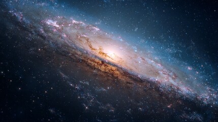 Fototapeta premium Cosmic Ballet: a spiral galaxy's awe-inspiring dance of light and structure, a visual poem of the universe's grand design.