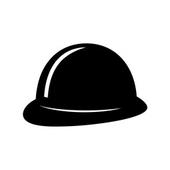 Fototapeta premium Simple black hard hat symbol for construction safety and protection