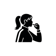 Female Coach Blowing Whistle Silhouette.