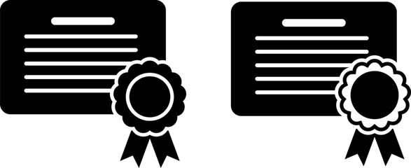 Two certificates with rosettes representing achievement and recognition