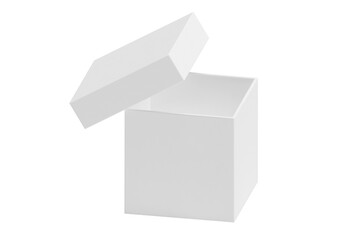 White Open Gift Box, transparent background