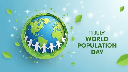 Earth globe with people holding hands