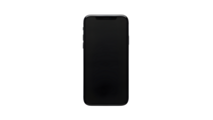 Black Smartphone Product Mockup Isolated on White Background