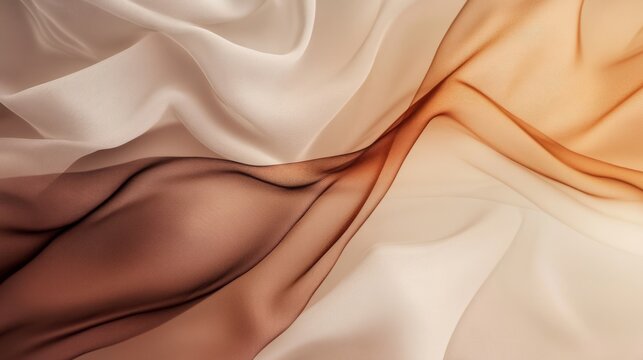 Close up of white and brown fabric texture showing detailed weave and pattern design