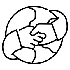 Global trade line icon style