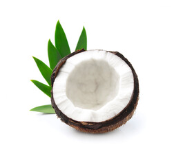 coconut with leaves