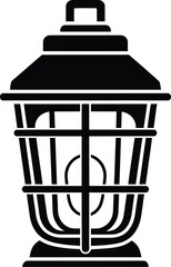 Vintage black Ramadan lantern with star cutouts isolated 