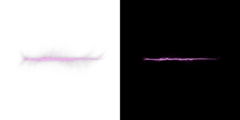 Purple Glowing Light Wave with Sparkling Particles on Black Background