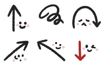 手描きの可愛い矢印セット