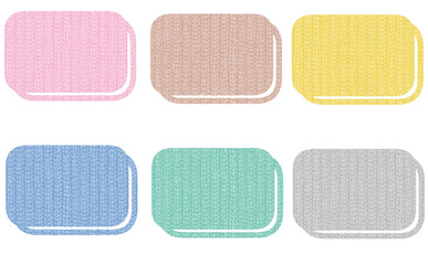 ニットテクスチャの四角いタイトルフレームセット