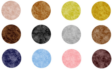 和紙風テクスチャのカラフルな丸セット