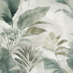 Seamless leaves pattern illustration with natural botanical shapes and clean artistic style.