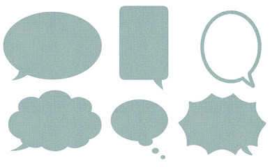 寒色系布テクスチャのフキダシセット