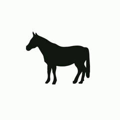 Single black color horse design