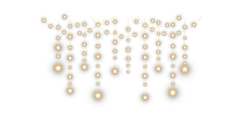 Hanging golden star string lights garland.PNG
Christmas lights set. Vector New Year decorates garland with glowing light bulbs	
