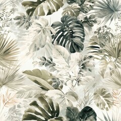 Seamless leaves pattern illustration with natural botanical shapes and clean artistic style.