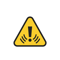 A prominent yellow triangular warning sign featuring a bold black exclamation mark and radiating signal waves, symbolizing critical alerts and potential hazards.