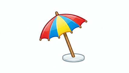 Fototapeta premium A colorful beach umbrella providing shade and protection from the sun on a sunny day