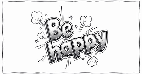 Positive and cheerful motivational message illustration