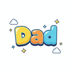 Dad word cartoon-style lettering