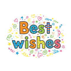 Best wishes colorful decorative lettering
