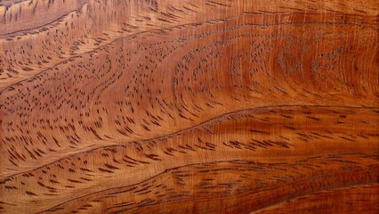 Curly Mahogany Wood Texture – Exotic Flame Crotch Grain, Rich Reddish-Brown Seamless Figured Wooden Background for Luxury Design