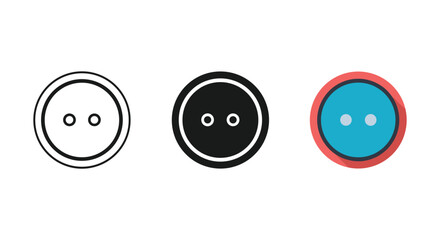 Sewing button with two holes icon sign symbol vector design different style buttons simple logo