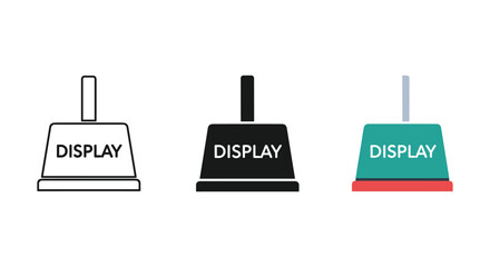 Display sign icon line glyph flat design digital information stand retail marketing presentation vector symbol