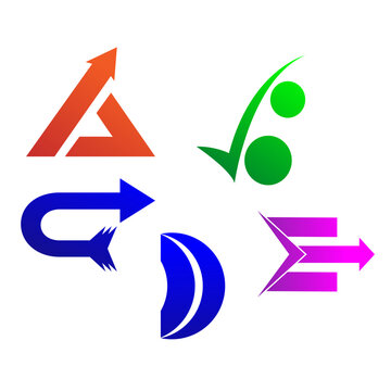 creative alphabet design , brush tool design , A B C D and E vector design , modern logos , creative logos , vector logos A-E