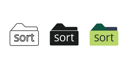 Sort icon sign symbol vector design different style folder sign simple logo illustration concept