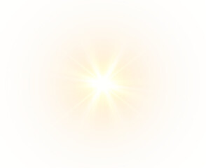 Obraz premium Bright PNG Sunburst Overlay with Golden Radiance on transparent background