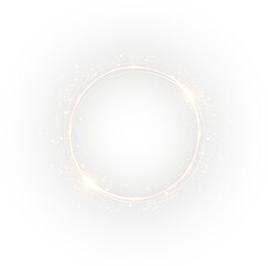 Sparkling PNG Overlay with Gold Ring Effect on transparent background