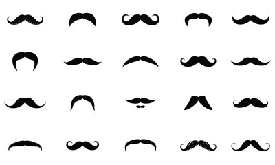 Collection of various black mustache styles