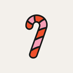 Christmas object candy vector illustration. Hand drawn simple graphic elements