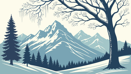 winter landscape with trees