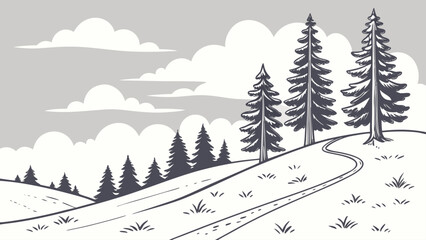 winter landscape with trees