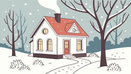 house in the snow